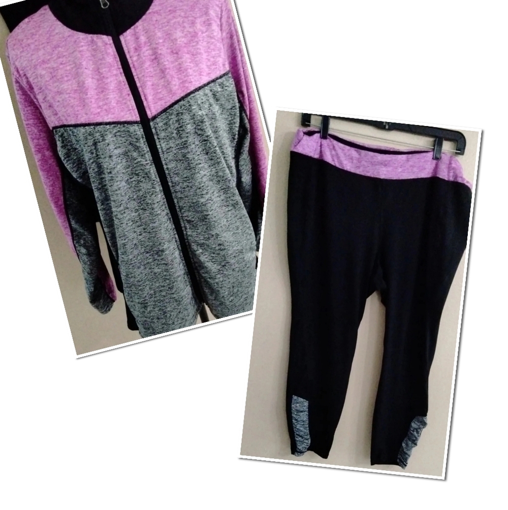 Avenue Pink and Gray Women's Active Set 30/32